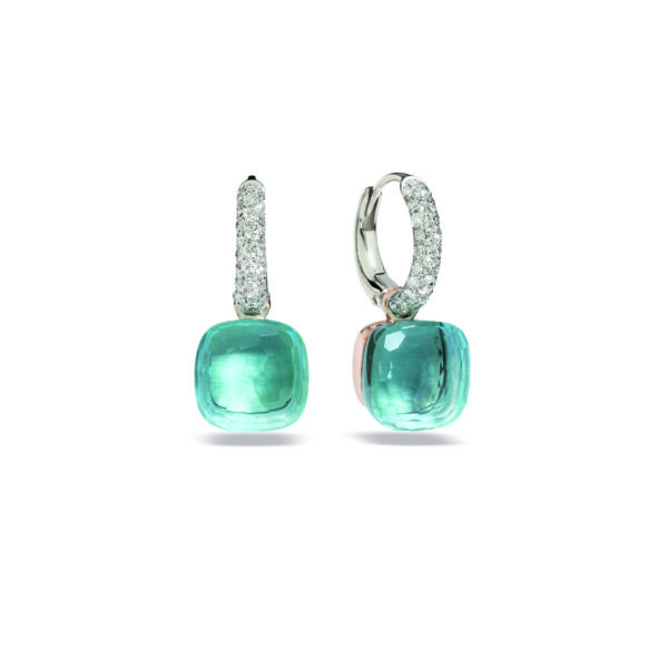 Ohrringe Nudo mit blauem Topas und Diamanten von Pomellato bei Juwelier Herbert Mayer in Augsburg