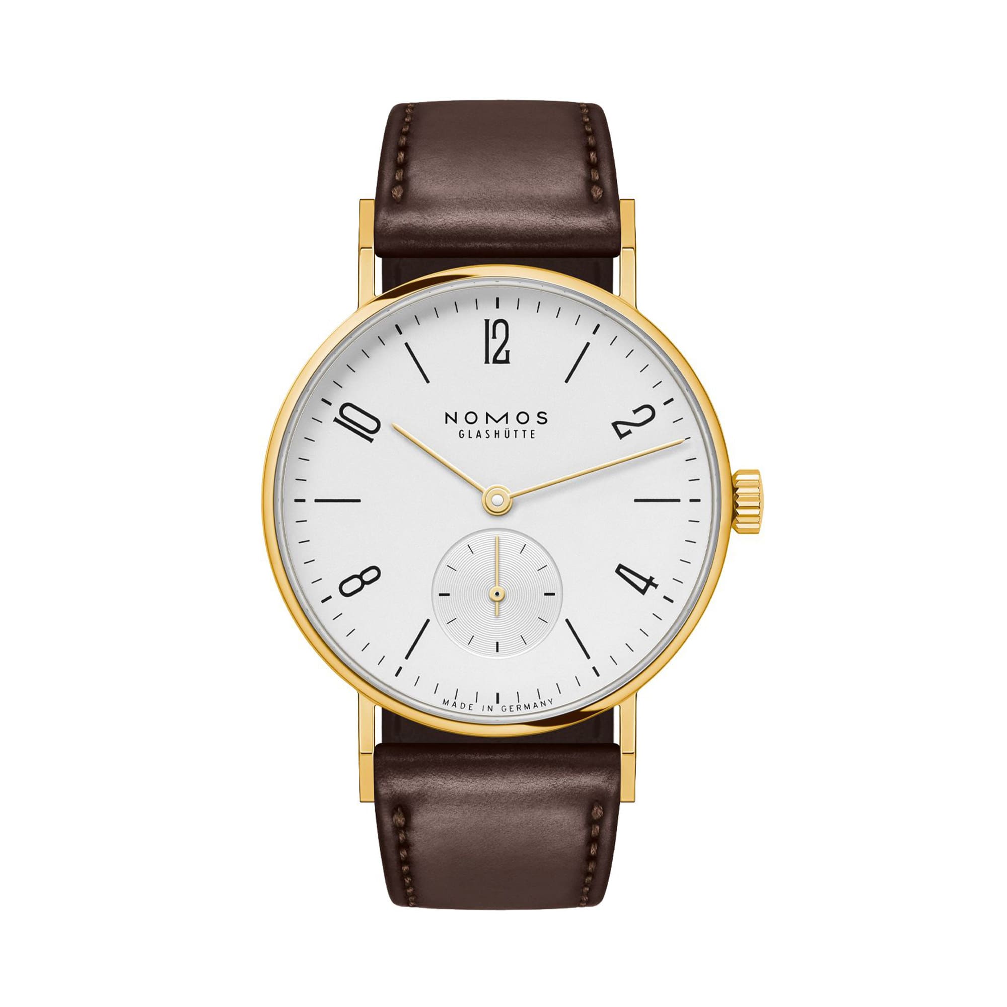 Tangente Gold 33 Doré von NOMOS Glashütte bei Juwelier Herbert Mayer in Augsburg