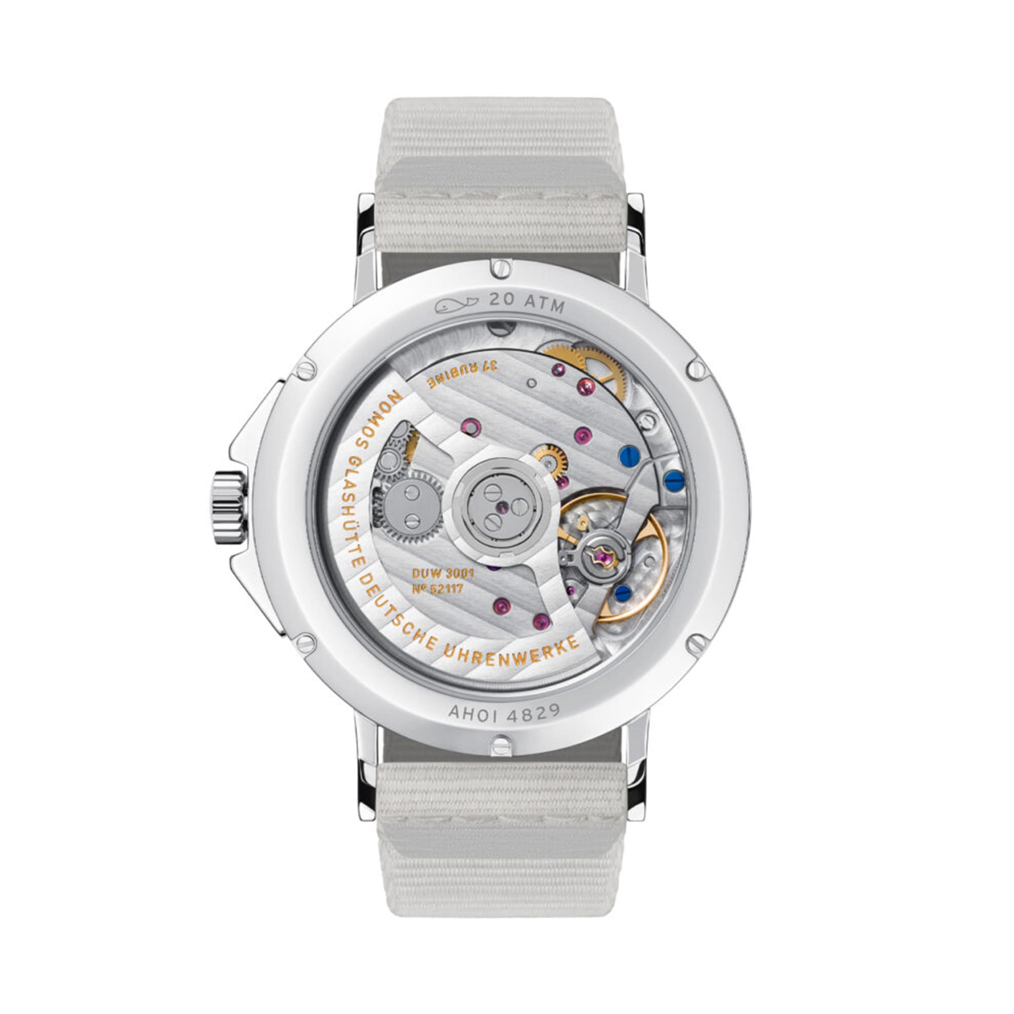 NOMOS Glashütte Ahoi neomatik sand - Saphirglasboden bei Juwelier Herbert Mayer in Augsburg
