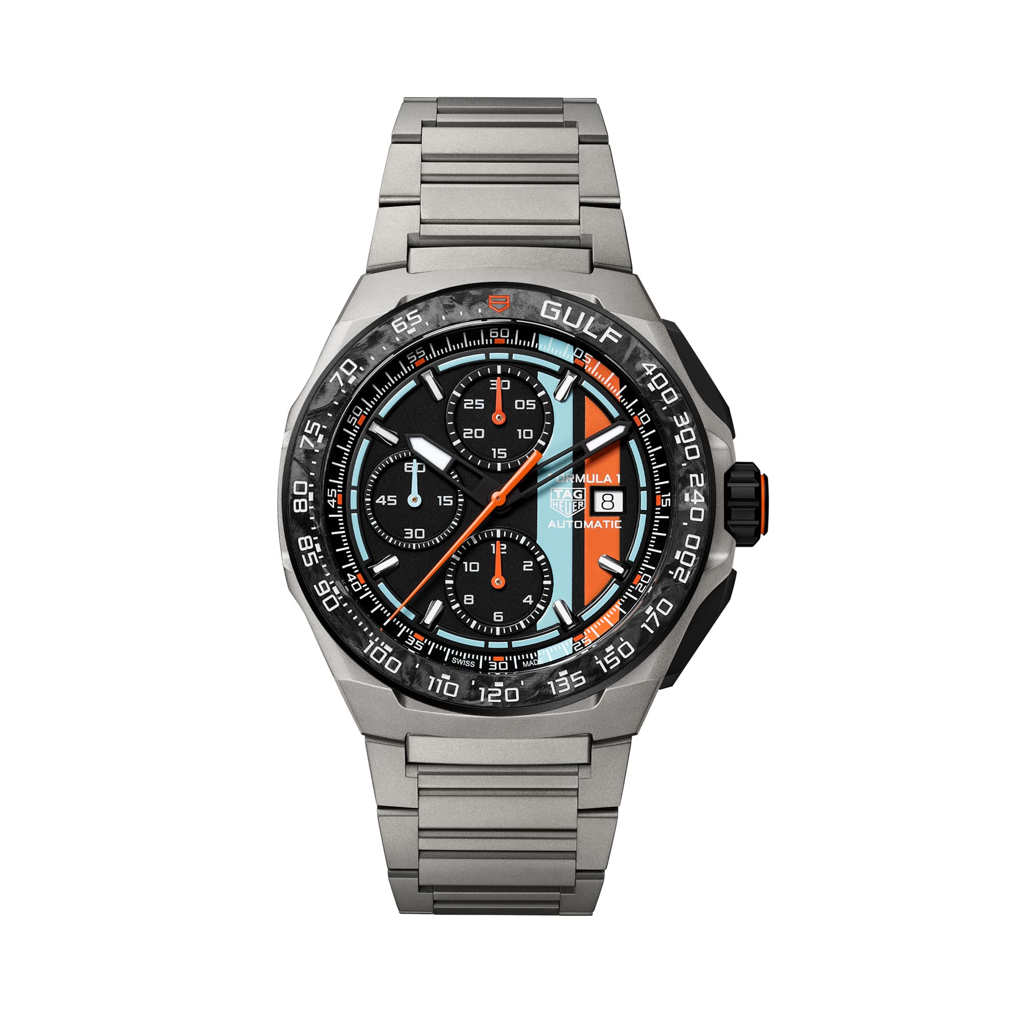 Formula 1 Chronograph X Gulf - Limited Edition von TAG Heuer bei Juwelier Herbert Mayer in Augsburg